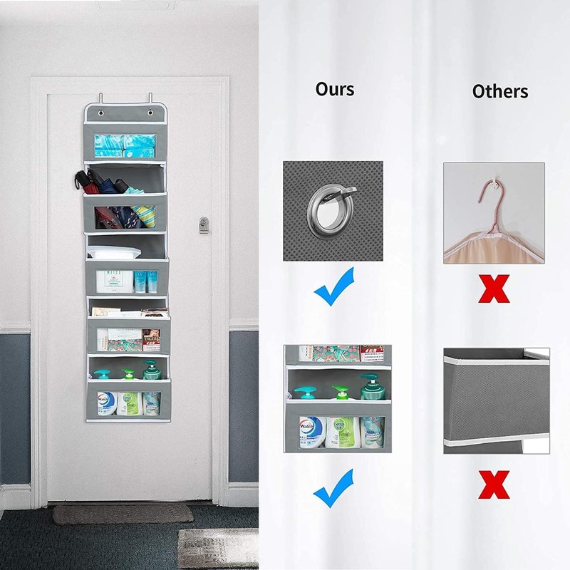 plastific 5 Tier Hanging Wardrobe Storage Shelf Organiser Breathable Closet