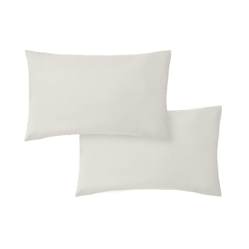 Bianca 200 Thread Count Cotton Percale Standard Pillowcase Pair Cream