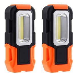 TORCHSTAR Portable LED Work Light, Hanging Hook & Magnetic Flashlight, Battery Operated COB Pocket Work Light for Car Repairing, Emergency, Hiking, Camping, Pack of 2