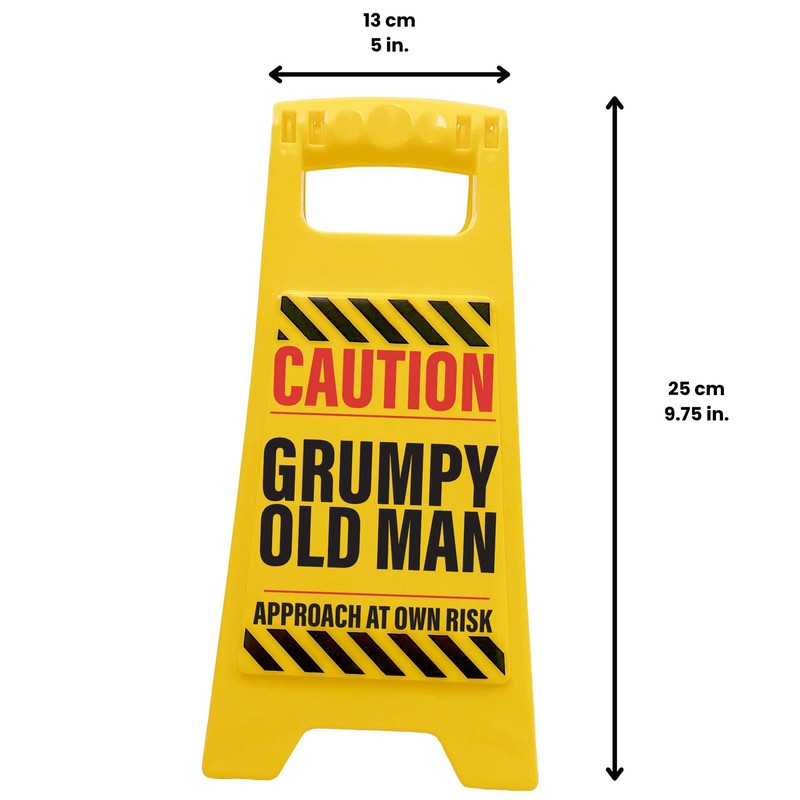 Boxer Gifts Caution Grumpy Old Man Novelty Warning Sign -