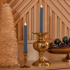 Luminara - Flameless Battery Operated Taper Candle - Spring Lake - Pack of 2-1x9.75 - LED Flickering Flame - Realistic Safe for Home Kids and Pets