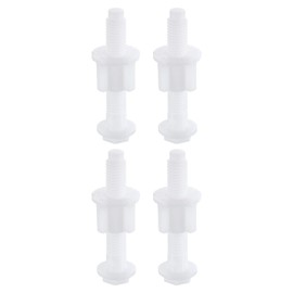 QUARKZMAN 4 Pieces Toilet Seat Hinge Screws White Universal Plastic Seat Hinge Bolt Bolt with Nuts and Washers for Fixing Top Toilet Seat