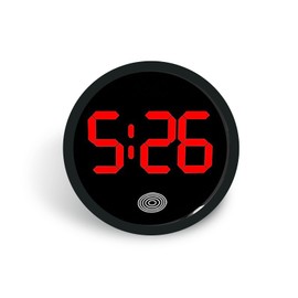 yorpyep Digital Dashboard Car Clock, Touch-Sensitive Luminous LED High-Definition Time Display Clock, Alloy Anti-Rust Self-Adhesive Round Electronic Clocks, for Most Cars Home Office (Red)