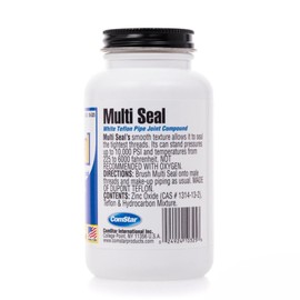 ComStar Multi Seal, Teflon Pipe Joint Sealant, Ensures Leak-Proof NPT Thread Connections, Compatible with Metal & Plastic Pipes, Withstands -60°F to 450°F, Handles 2500 PSI Pressure (White, 1/2 Pint)
