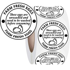 Besttile 2 Inch Farm Fresh Eggs Carton Labels for Chicken,Quail,Egg Packaging Stickers,500 Pcs Per Pack