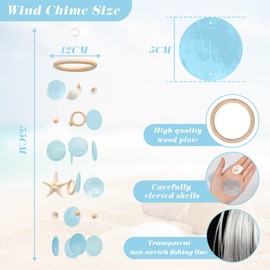 Seashell Wind Chimes Handmade Capiz Seashell Wind Chimes with Starfish