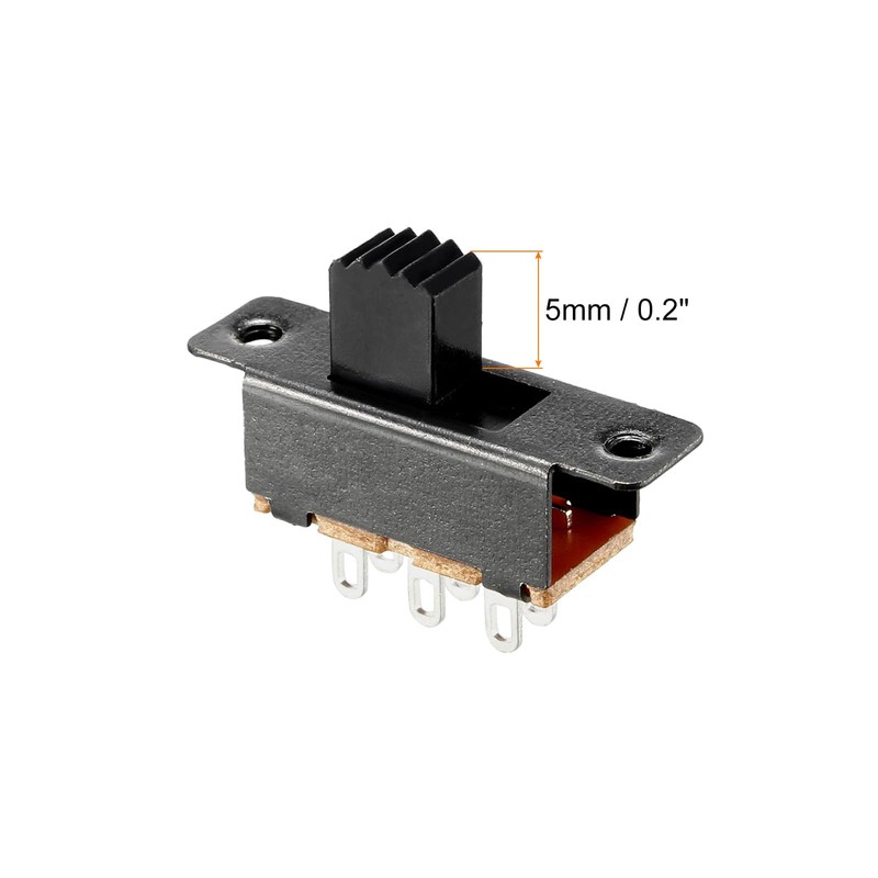 Rebower Toggle Switch Latching Slide Control 6 Terminals 2P2T, [for