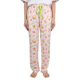 Sanrio Keroppi Women's Pajama Pants Allover Print Adult Lounge Sleep Bottoms, Pink, Medium