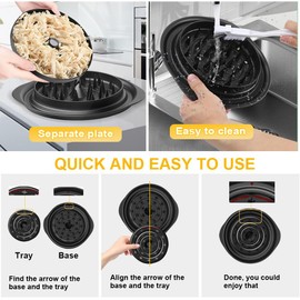 Chicken Shredder Large Tool Twist with Separate Plate, Extra Stability, Transparent Chicken Shredder Machine, Ergonomic Handle, Dishwasher Safe, Suitable for Pork Beef Chicken (CSD002)