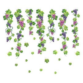 SUPERDANT Grapes Vine Colorful Sticker DIY Color Fruit Wall Sticker Peel and Stick Children's Bedroom Nursery Living Room Baby Room Mural Decoration