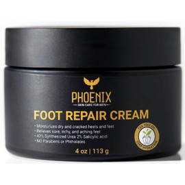 Phoenix Crema para pies  Crema de urea 42 para talones agrietados, pies secos y tratamiento de callo, locin de urea 40 con aceite de rbol de t y cido 