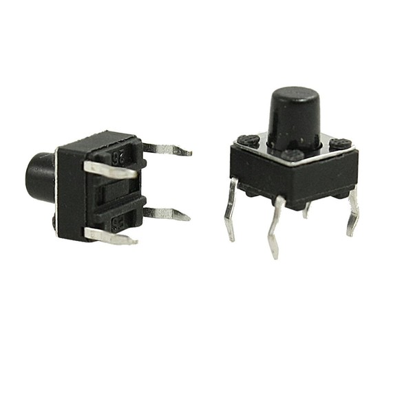 uxcell 6x6x7mm Momentary Tactile Tact Push Button Switch 4 Pin