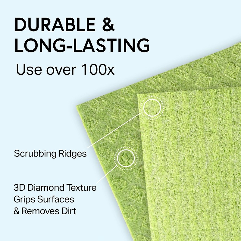 Swedish Wholesale Dishcloths, Cellulose Sponge Cloths – Bulk 10 Pack