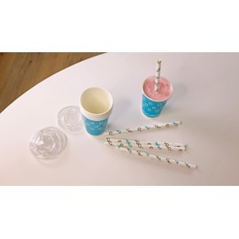 GoCoPack Paper Smoothie Cup Set: Pack of 30-12oz (340ml) Paper Smoothie Cups with Lids and Paper Straws - Perfect for Smoothies, Milkshakes, and Cold Drinks