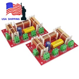 Universal 2pcs 200W 3 Ways Speaker Crossover Treble + Midrange + Dual Bass Audio 4-Ways