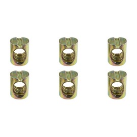 Hao Pro M8x15mm Barrel Nuts Cross Dowels Slotted Bolts Hardware Clean Tight Thread Proper Insert Sturdy Firm Holding Easy Install Align Smooth Screw in Snug Fit for Beds Crib Furniture Chairs 6PCS
