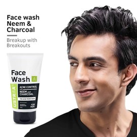Ustraa Face Wash Acne Control - With Neem & Charcoal Face Wash - 3.5 Oz - Oil control, Prevents Acne, Especially for Oily skin, No Sulphate No Paraben