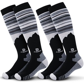 RIOROO Ski Socks Merino Wool,2/3 Pairs Pack Skiing and Snowboarding Socks For Men Women Youth,Winter Knee High Thermal Socks