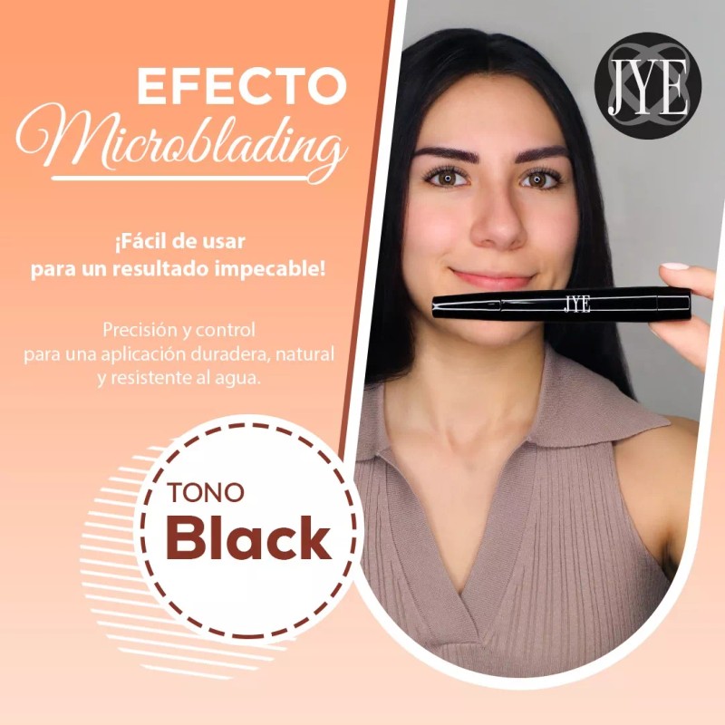 JYE Pincel Jye Boligrafo Efect Microblading Color Negro Eyebrow