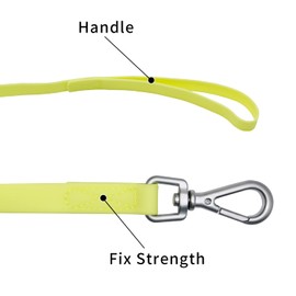 Waterproof Dog Training Leash 50FT 30FT 15FT 10FT 5FT Heavy Duty Recall Long Lead for Large Medium Small Dogs (10FT, Light Yellow)