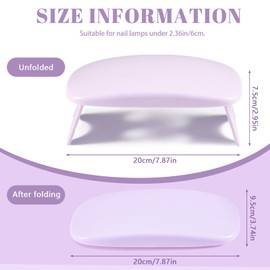 Huakaile Plastic Arm Rest for Nails Tech Purple, Foldable Manicure Hand Rest Stand Holder, Professional Nail Art Hand Pillow for Clients Table Desk Station Salon Supplies Accessories