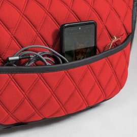 FH Group Car Seat Cushion Front Set Neosupreme Automotive Seat Cushions - Universal Fit, Car Seat Cushion With Front Pockets, Airbag Compatible Car Seat Cushions for SUV, Sedan, Van Red