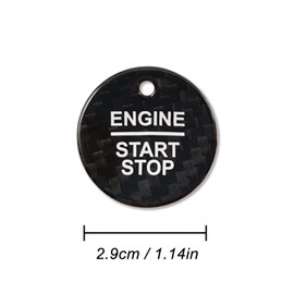 QianBao Compatible with Carbon Fiber Start Stop Button Cover Car Engine Push Start Ignition Switch for Ford F-150 Explorer Escape Focus Fusion Edge Ranger Taurus Everest Black