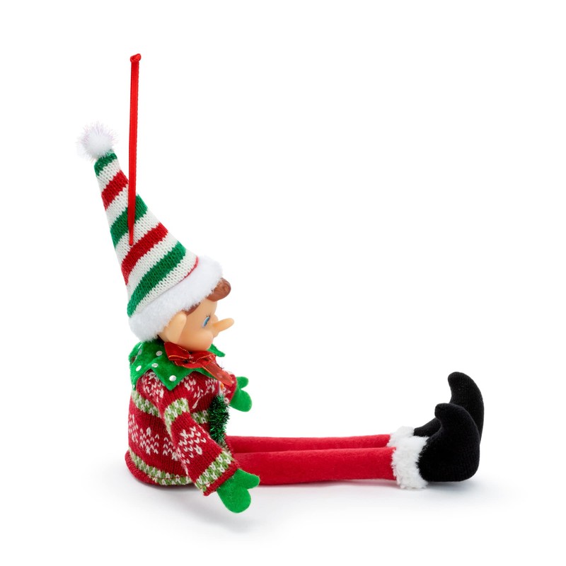 DEMDACO Festive Red Green Elfie 12 x 5 Polyester Knit