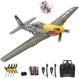 rcxsuv P51 Mustang RC Plane Brushless 4 Channel - VOLANTEXR 500mm RC Planes with XPilot Stabilizer & 3D Aerobatic, RC Airplanes for Adults ​2 Batteries