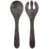 Blackened Wood TT20745272 Serving Server Fork and Spoon Serving Set,