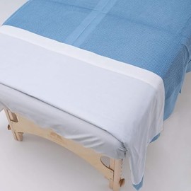 BodyBest Thermal Cotton Hospital Blanket | 66 x 90 inch | Blue BodyBest Open Cell Weave Massage and Spa Clinic Lightweight Blanket