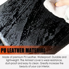 ANMOSVO Center Console Cover for Ford Explorer 2019 2018 2017 2016 2015 2014 2013 2012 2011 - Vinyl Leather Console Lid Cushion Protector for 2011-2019 Ford Explorer Interior Accessories (Black)