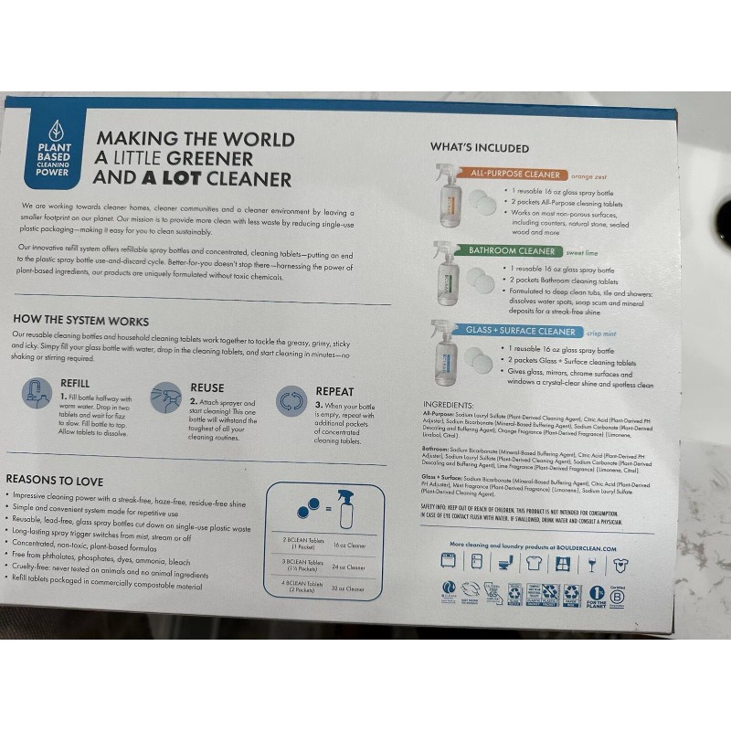 Boulder Clean Surface Cleaning Refill Kit - 16oz, Includes 3x