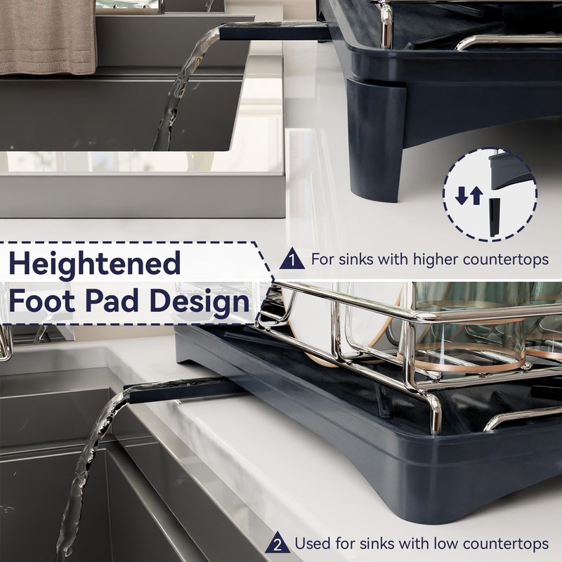 Azevix Dish Drying Rack for Kitchen Counter - 304 Stainless