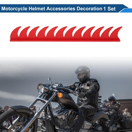 REPAIROCK Motorcycle Helmet Accessories Decoration Toothed Comb Head for Motorcycle Bicycle Skiing Helmets Bright Red Plastic PU Glue 1 Set