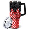 Sunmdecor 40 Oz Tumbler with Handle and Silicone Straws,Coffee Insulated