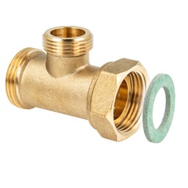 tecuro MS-blank CW617N T-piece, 1 inch male thread x 3/4 inch male thread x union nut 1 inch (flat sealing)