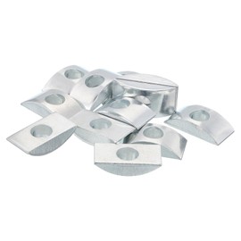 sourcing map 12pcs M8 Half Moon Nuts Washers, Iron Solid Half Moon Lock Washer, Spacer Connector Hardware Fittings, Silver