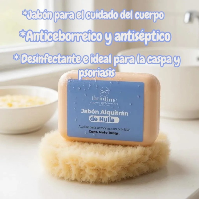 Jabón De Alquitrán De La Huya Auxiliar Psoriasis Caspa 100g