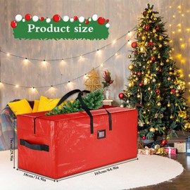 BARAKYEG Storage Bag Clothes Storage Waterproof Moving Bag Made of PE Fabric, Reinforced Handles Cushion Bag Garden Cushions for Christmas Trees, 165 x 38 x 76 cm (Red) Christmas Tree Cover