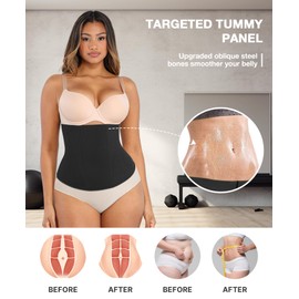 Lover-Beauty Waist Trainer for Women Corset Shapewear Tummy Control Waist Cincher Postpartum Girdle Body Shaper, Black, 2XL