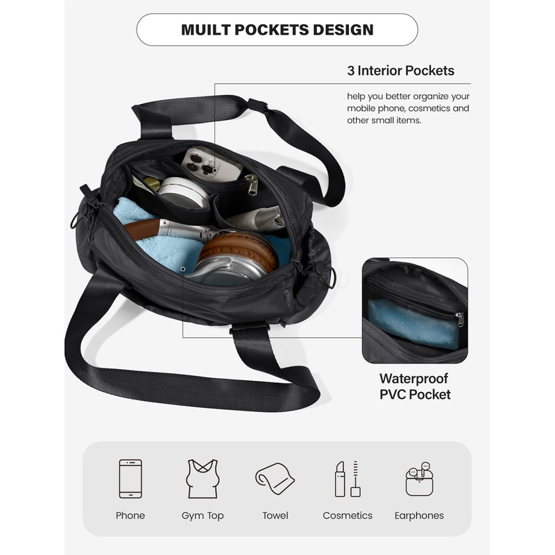 Uselike Small Gym Bag for Women, 6L Mini Duffle Bag