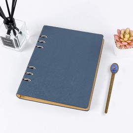 Notebook A5 Refillable Clipbook Diary PU Leather Business Notepads Notebook with Bookmark