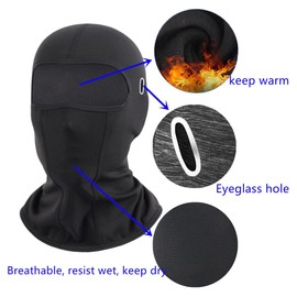 Ligart Breathable Winter Balaclava Ski Mask Windproof Thermal Face Warmer Cold Weather Face Cover for Skiing Climbing Cycling Black