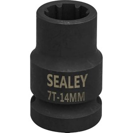 Sealey VS0985 1/2" Sq Drive 14mm Square Ribe Brake Caliper Socket 7pt