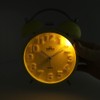 MPM Quality Design Metal Alarm Clock in Trendy Colours, Yellow,