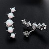 YUNKAI Sterling Silver Opal Crawler Earrings for Women, Ear Climber