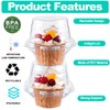 Vyndicca 50 Pack Individual Cupcake Containers, Clear Plastic Disposable Cupcake