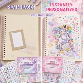 Mr. Paper Star Agreement Sticker Book, 20 Colorful Sheets with Stars, Hearts and Shapes for Journaling, Scrapbooking, Planners and DIY Crafts