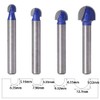 Eyech 4pc Core Box Router Bit Set Carbide 1/4 Inch,